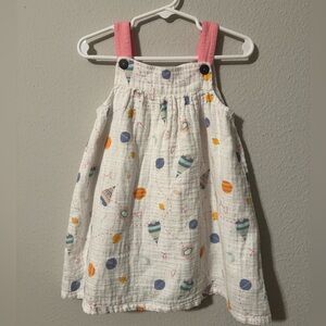 Baby girl space ship dress and romper set